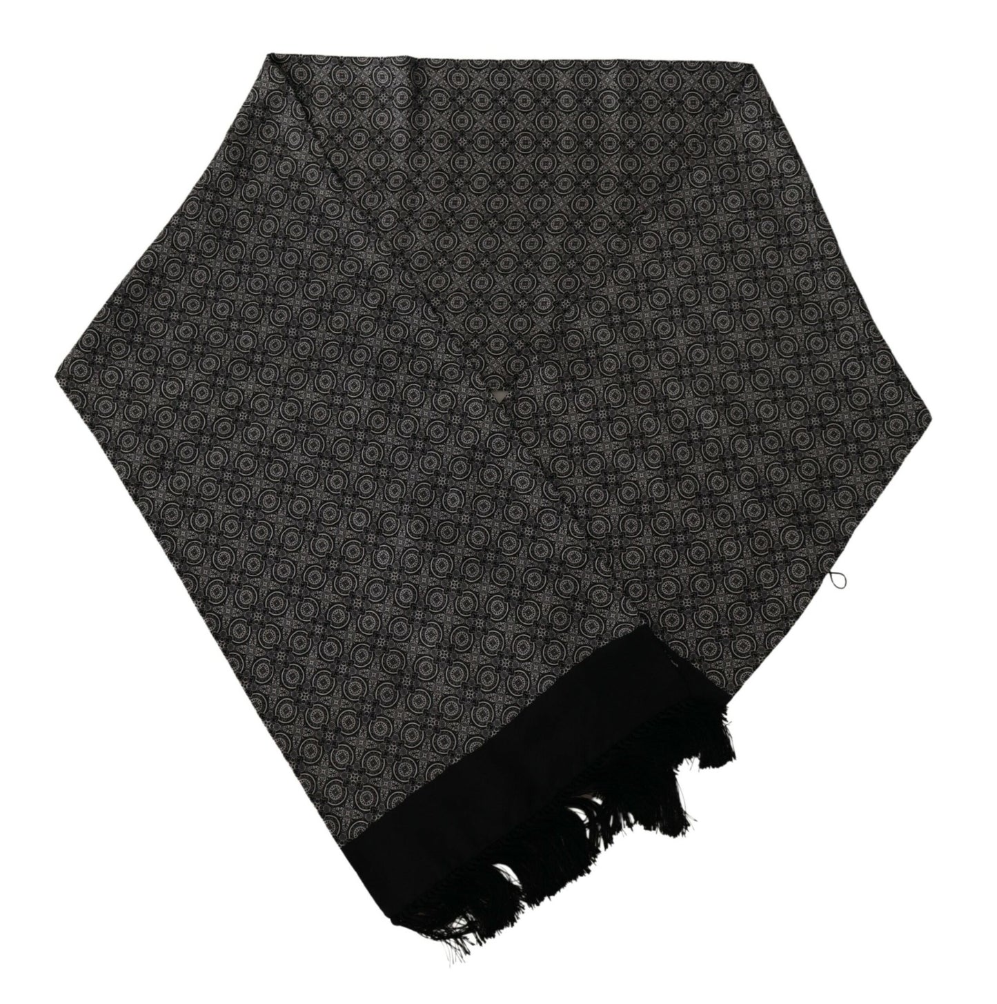 Elegant Black and White Silk Men's Scarf