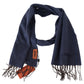Elegant Navy Blue Cashmere Unisex Scarf