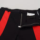 Black Red Men Straight Leg Pants