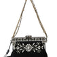 Elegant Black Crystal Evening Clutch Bag