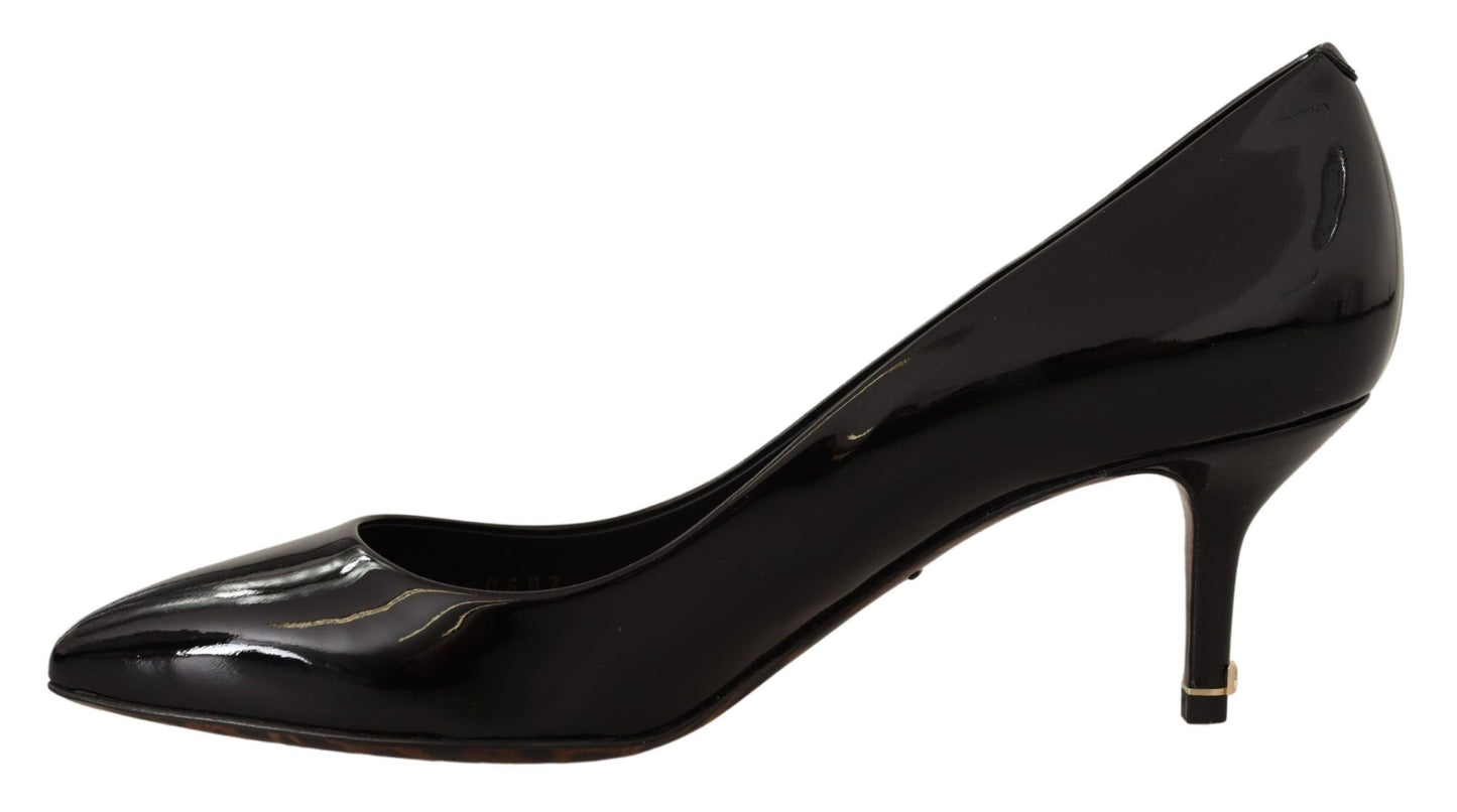 Elegant Patent Leather Pumps with Logo Detail