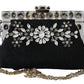 Elegant Black Crystal Evening Clutch Bag