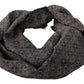 Elegant Black and White Silk Men's Scarf