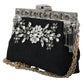 Elegant Black Crystal Evening Clutch Bag