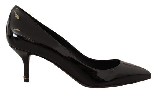 Elegant Patent Leather Pumps with Logo Detail