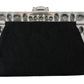 Elegant Black Crystal Evening Clutch Bag