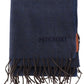 Elegant Navy Blue Cashmere Unisex Scarf