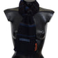 Elegant Striped Wool Scarf with Logo Embroidery