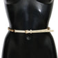 Champagne Crystal Embellished Leather Belt