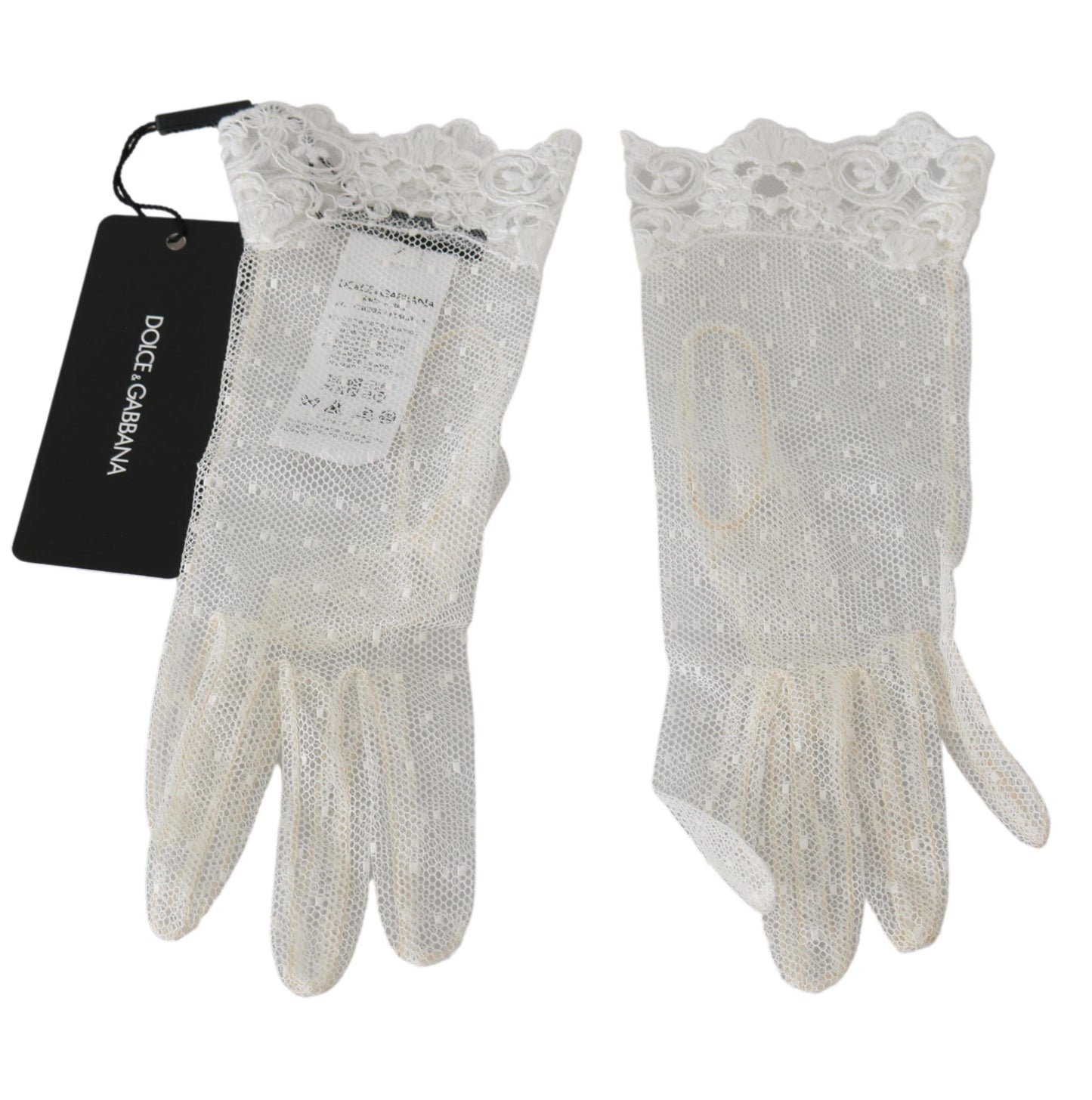 Elegant White Lace Wrist-Length Gloves