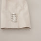 Elegant Light Gray Silk Blend Suit Jacket Set