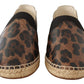 Elegant Leopard Espadrilles with Braided Sole