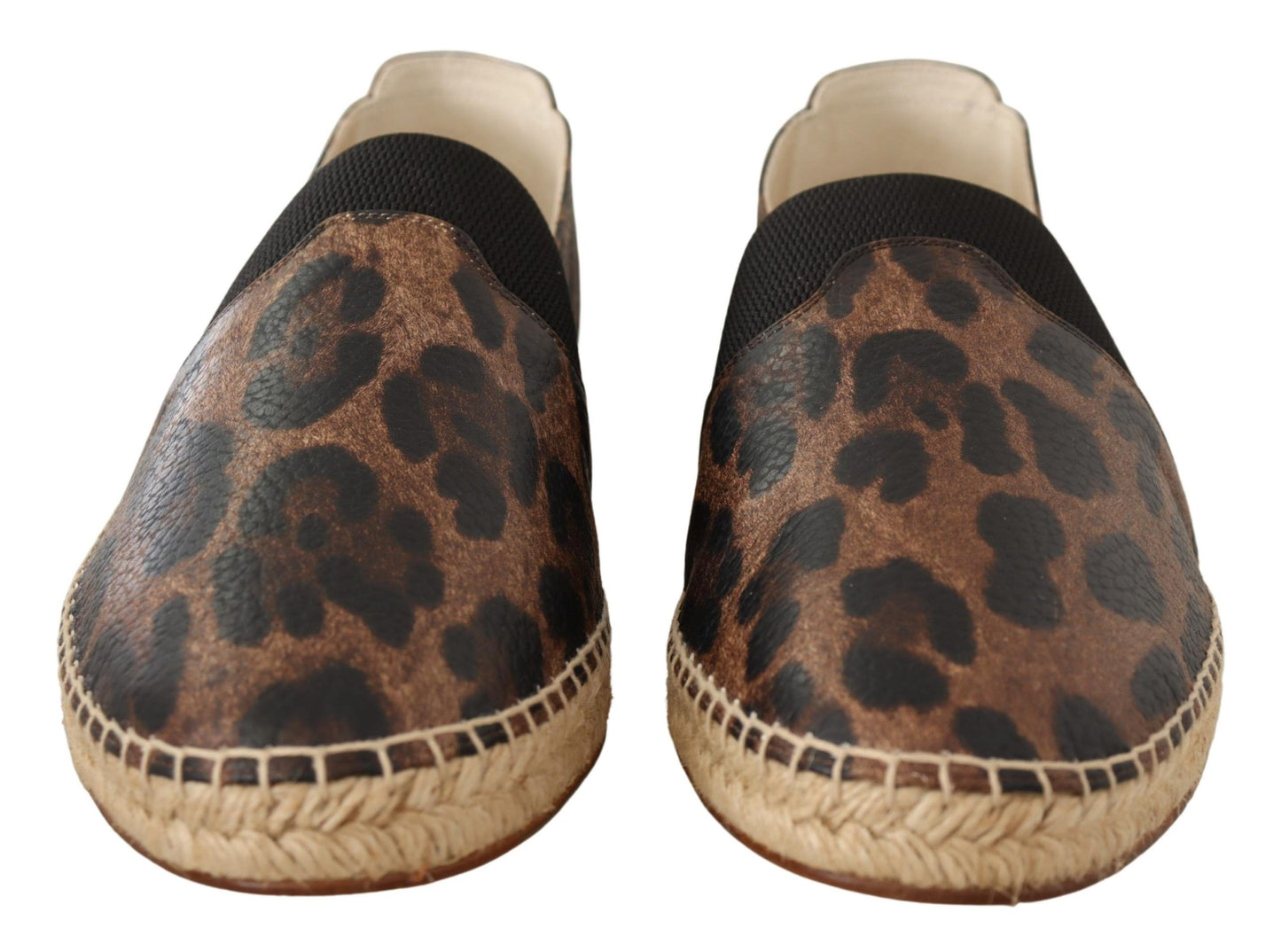 Elegant Leopard Espadrilles with Braided Sole