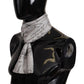 White Silk DG Logo Letter Print Shawl Fringe Scarf