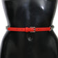 Elegant Floral Rose Waist Belt in Vibrant Red