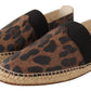 Elegant Leopard Espadrilles with Braided Sole