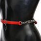 Elegant Floral Rose Waist Belt in Vibrant Red