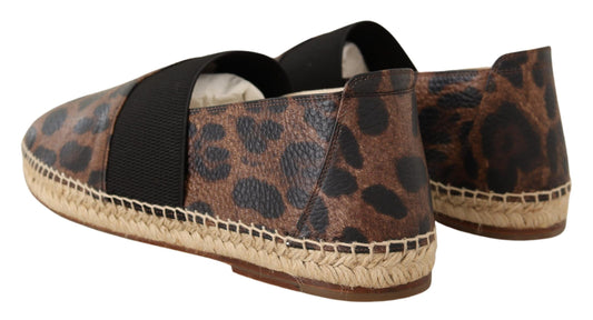 Elegant Leopard Espadrilles with Braided Sole