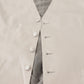 Elegant Light Gray Silk Blend Suit Jacket Set