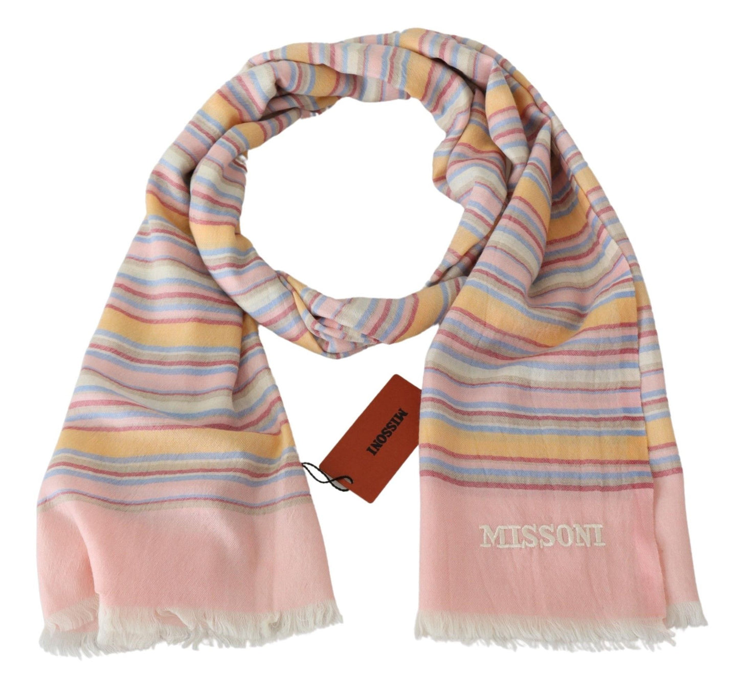 Elegant Cashmere Striped Scarf