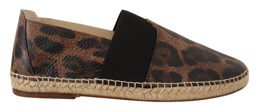 Elegant Leopard Espadrilles with Braided Sole