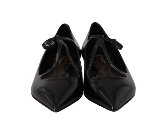 Elegant Black Leather Ballet Flats