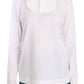 White Cotton Longsleeve Collared Top Blouse