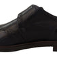 Elegant Blue Leather Brogue Shoes