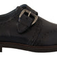 Elegant Blue Leather Brogue Shoes