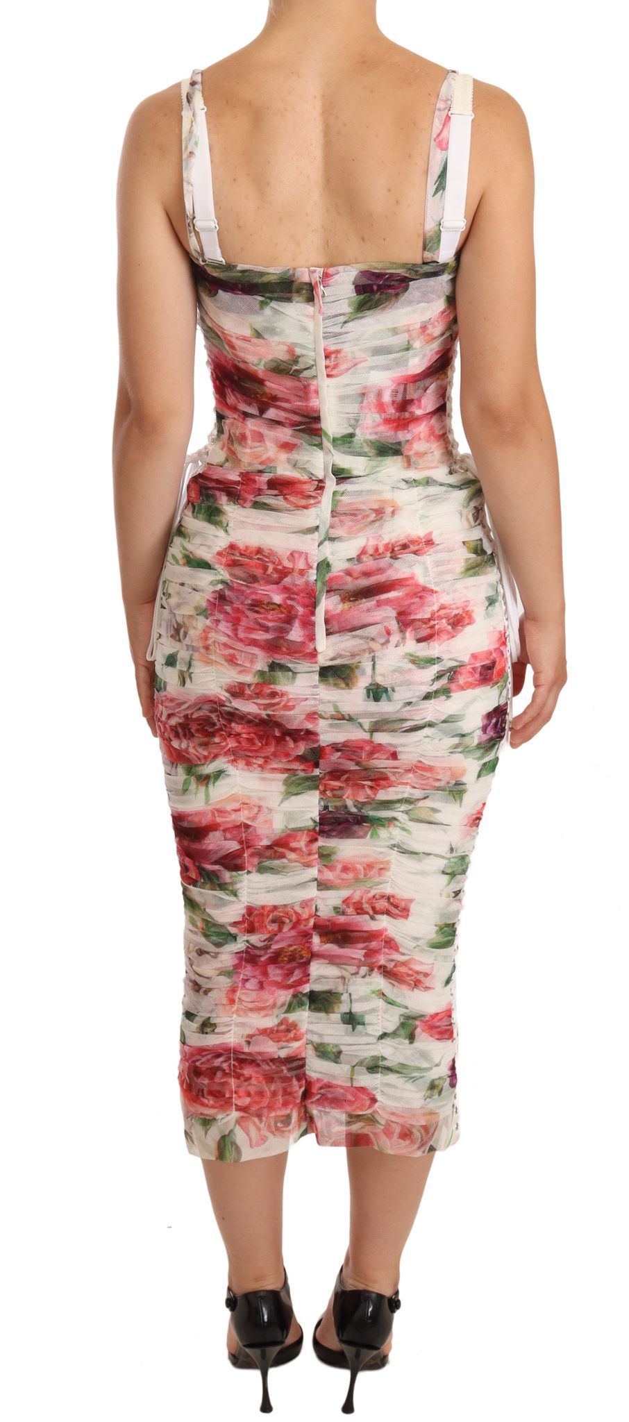 Elegant Floral Print Midi Sheath Dress