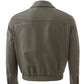 Elegant Green Leather Jacket with Maxi Pockets