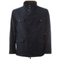 Elegant Reversible Blue-Brown Wool Jacket