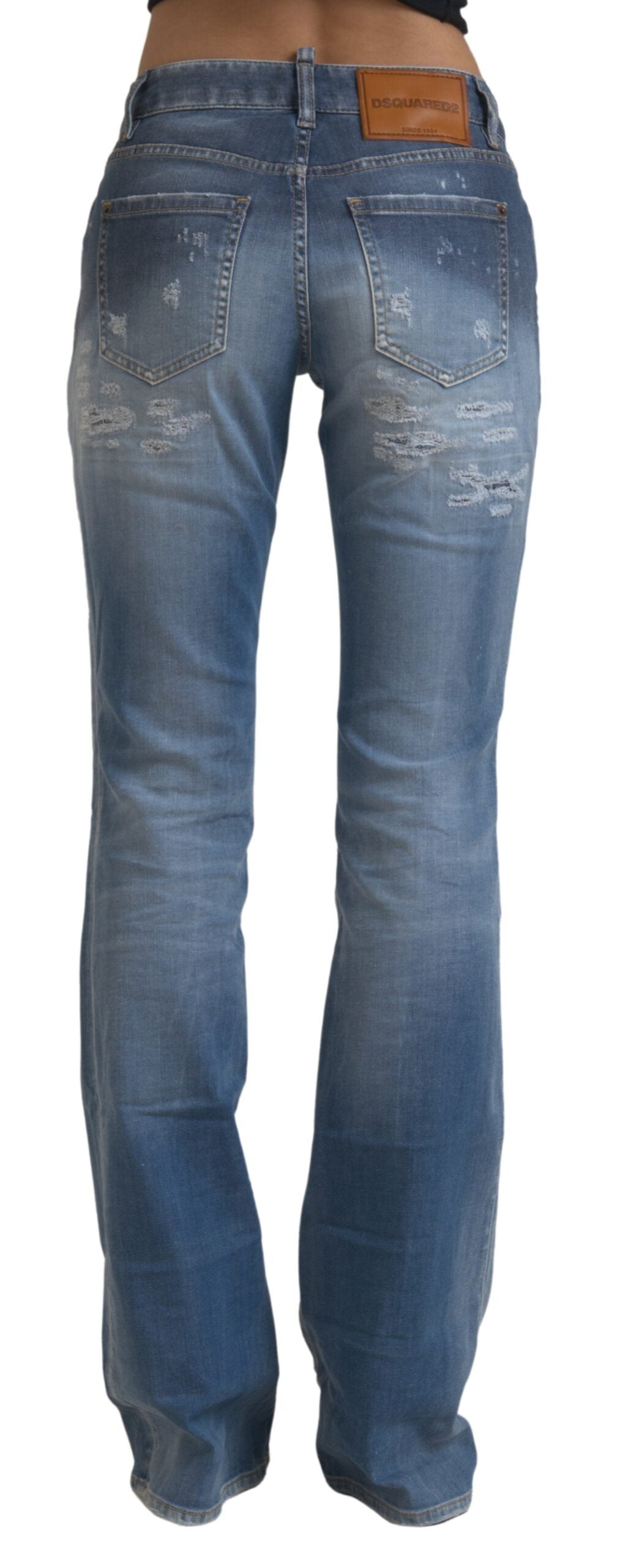 Elegant Mid Waist Flared Denim Jeans