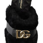 Elegant Black Polyester Men's Slides