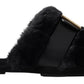 Elegant Black Polyester Men's Slides