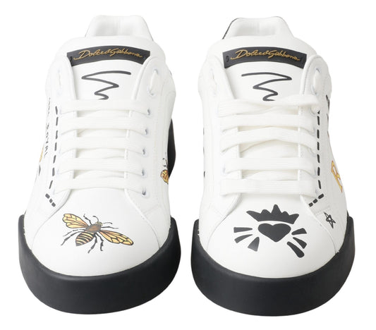 Elegant Portofino Low Top Sneakers - Pristine White