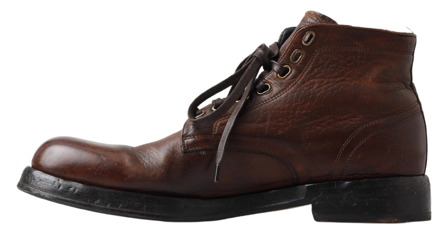 Elegant Leather Lace-Up Men's Boots