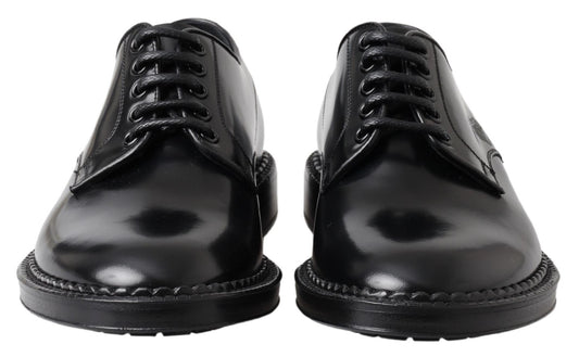 Elegant Black Leather Derby Shoes