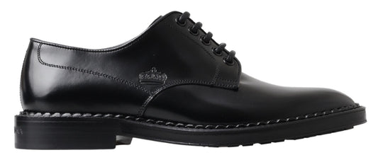 Elegant Black Leather Derby Shoes