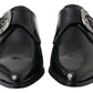 Elegant Black Leather Monk Strap Shoes