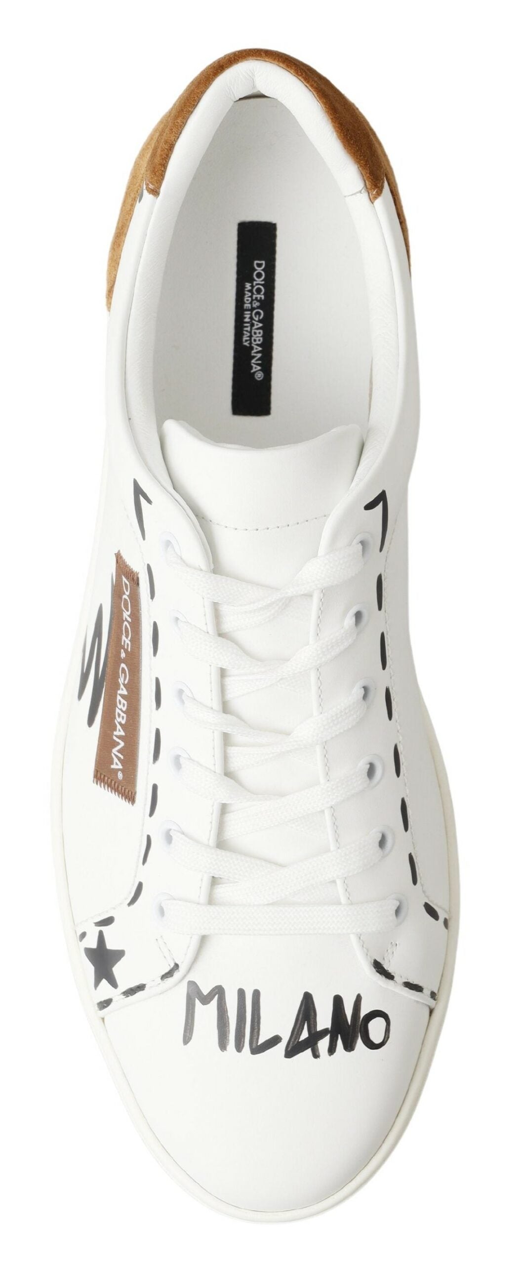 Elegant Low Top Leather Sneakers in White