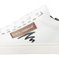 Elegant Low Top Leather Sneakers in White