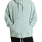 Mint Green Cotton Hooded Pockets Pullover Sweater