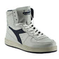 Vintage-Inspired White Blue Leather Sneakers