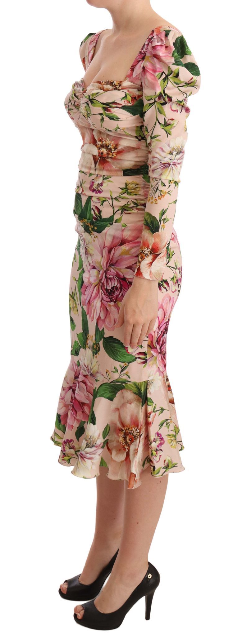 Elegant Floral Midi Sheath Dress