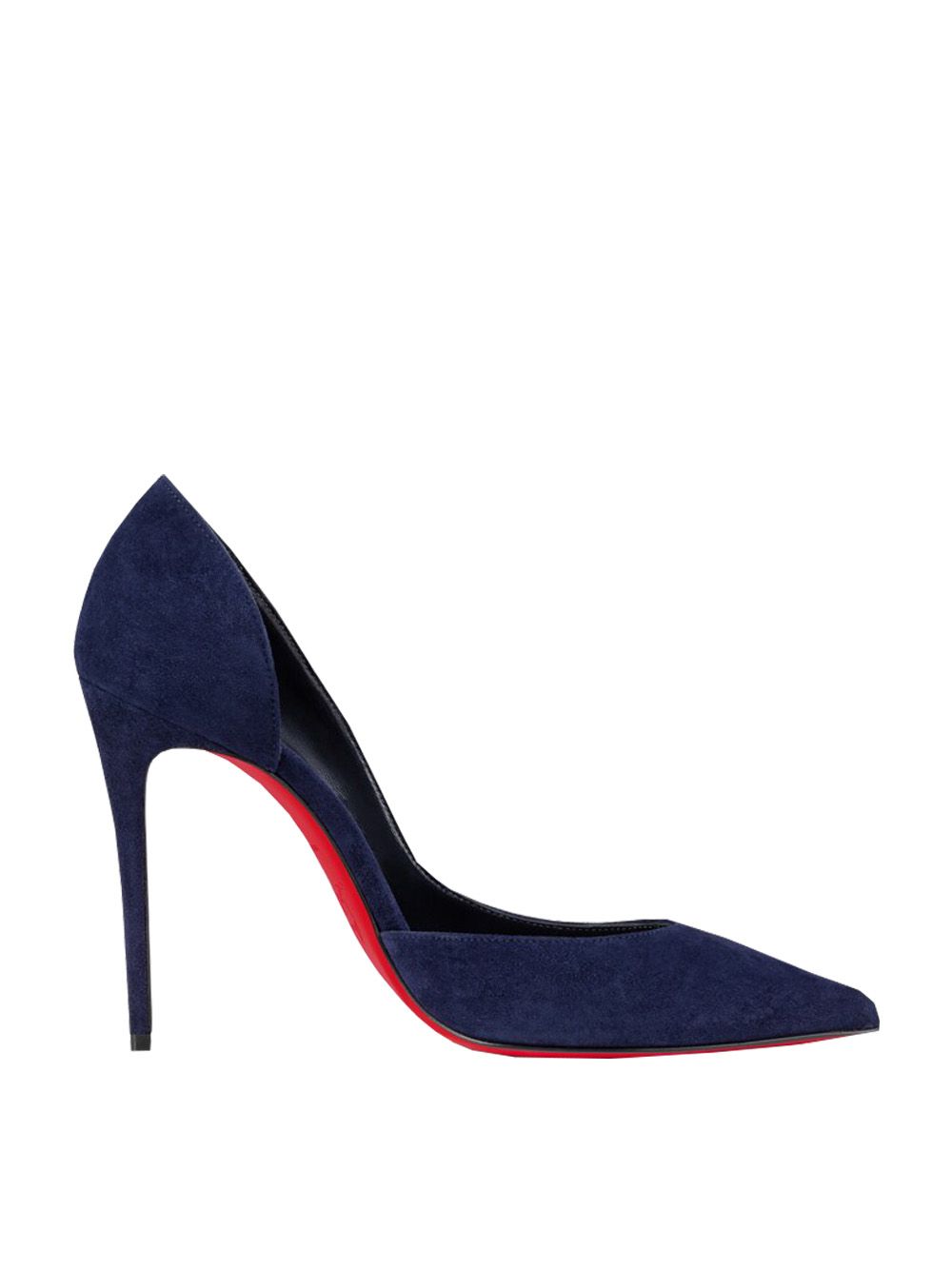 Velvet Blue Decollete Stiletto Pumps