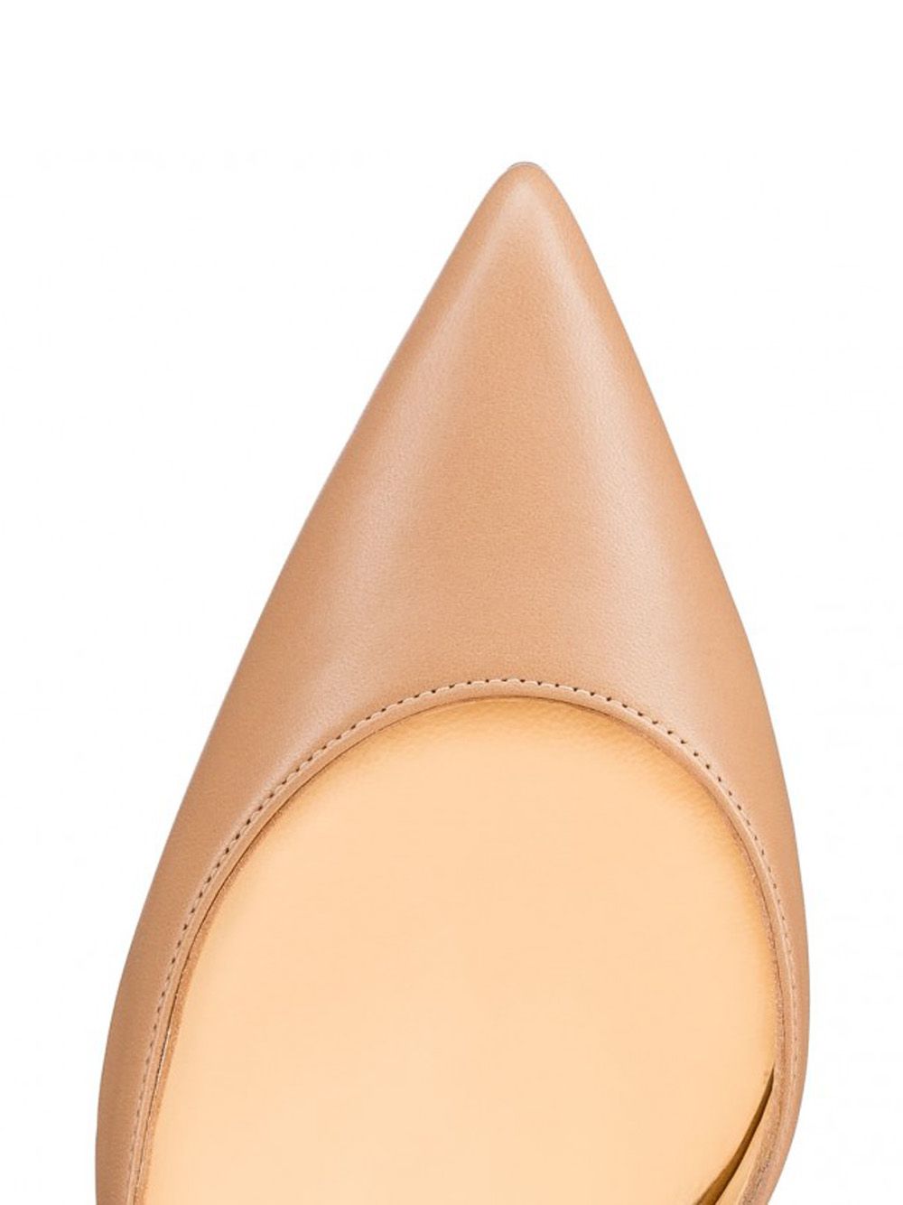 Elegant Nude Leather Pumps with Iconic Red Sole