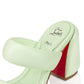 Emerald Elegance Leather Mules