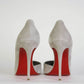 Elegant Grey Velvet Pumps with Iconic Red Sole