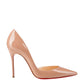 Nude Patent Leather Pumps with Red Sole